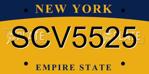 SCV5525 New York License Plate