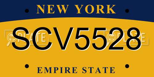 SCV5528 New York License Plate