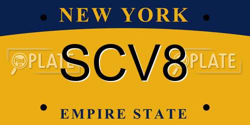 SCV8 New York License Plate