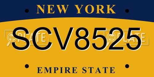 SCV8525 New York License Plate