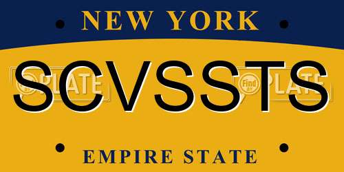 SCVSSTS New York License Plate