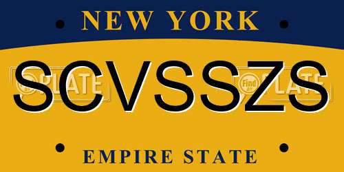 SCVSSZS New York License Plate