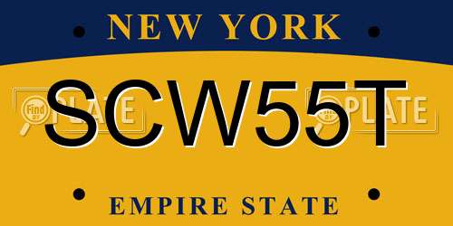 SCW55T New York License Plate