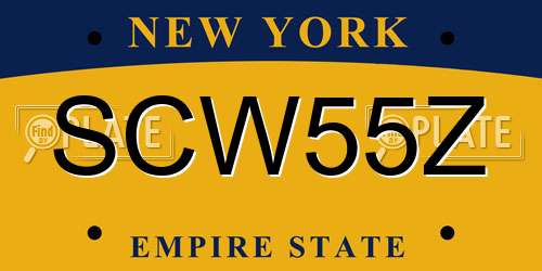 SCW55Z New York License Plate
