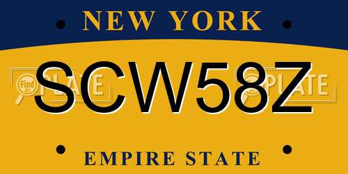 SCW58Z New York License Plate