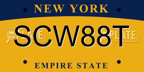 SCW88T New York License Plate