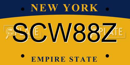 SCW88Z New York License Plate