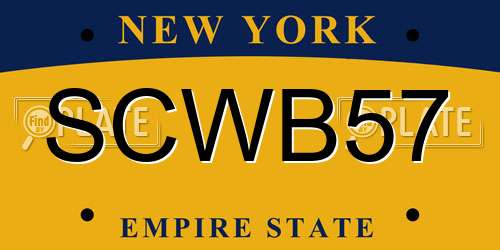 SCWB57 New York License Plate