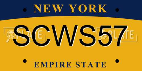 SCWS57 New York License Plate