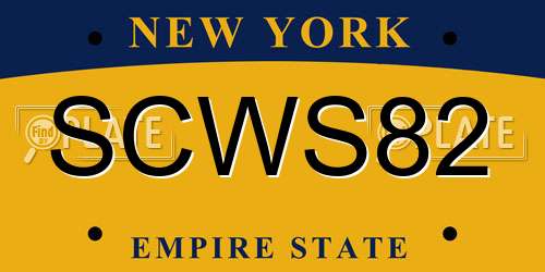 SCWS82 New York License Plate