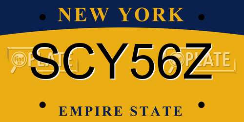 SCY56Z New York License Plate