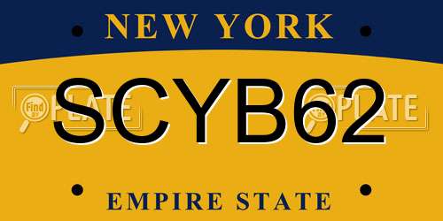 SCYB62 New York License Plate