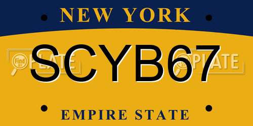 SCYB67 New York License Plate