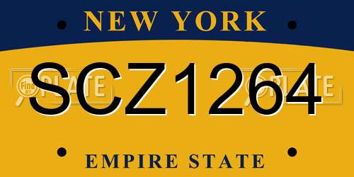 SCZ1264 New York License Plate