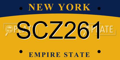 SCZ261 New York License Plate