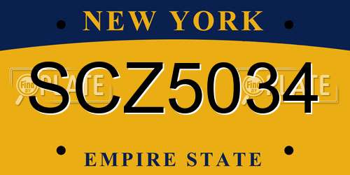 SCZ5034 New York License Plate