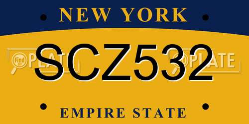 SCZ532 New York License Plate