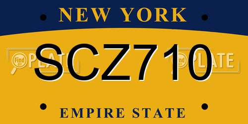 SCZ710 New York License Plate