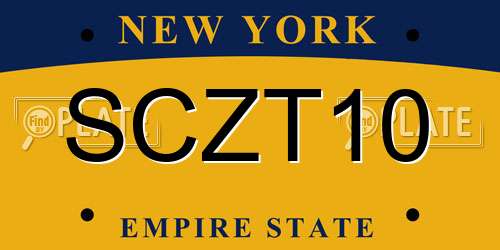 SCZT10 New York License Plate
