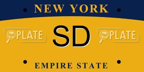 SD New York License Plate