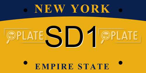 SD1 New York License Plate