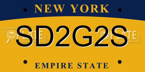 SD2G2S New York License Plate