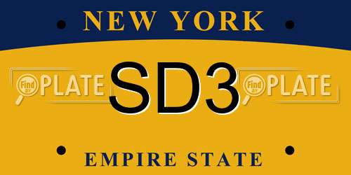 SD3 New York License Plate