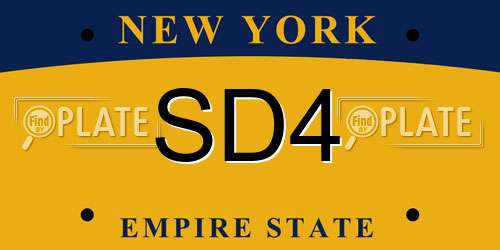 SD4 New York License Plate