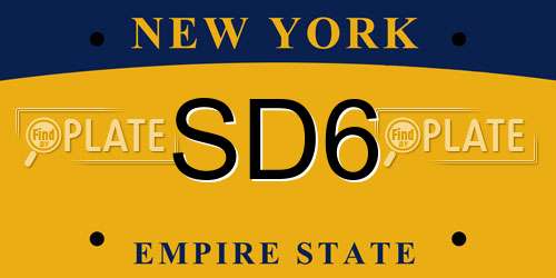 SD6 New York License Plate