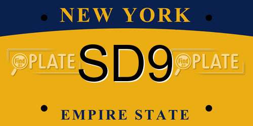 SD9 New York License Plate