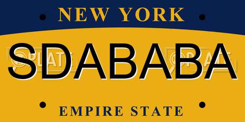 SDABABA New York License Plate