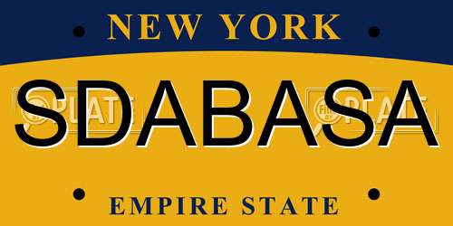 SDABASA New York License Plate