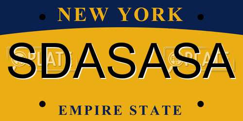 SDASASA New York License Plate