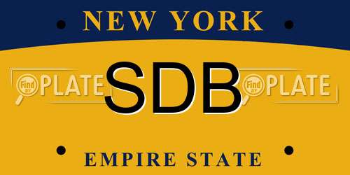 SDB New York License Plate
