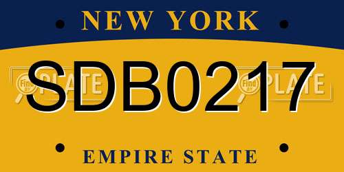 SDB0217 New York License Plate