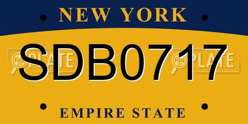 SDB0717 New York License Plate