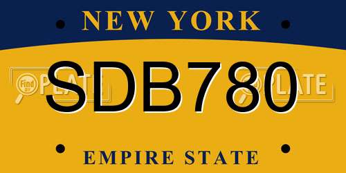 SDB780 New York License Plate