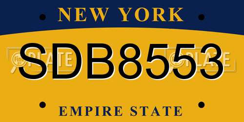 SDB8553 New York License Plate