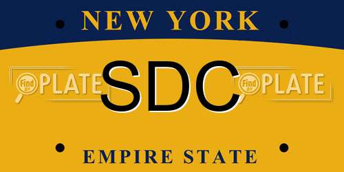 SDC New York License Plate
