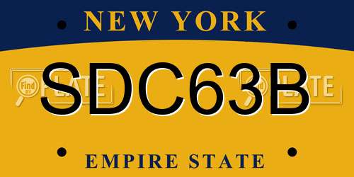 SDC63B New York License Plate