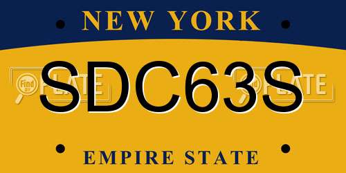 SDC63S New York License Plate