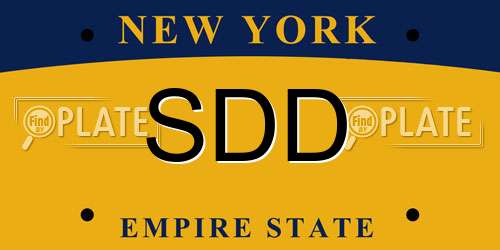 SDD New York License Plate