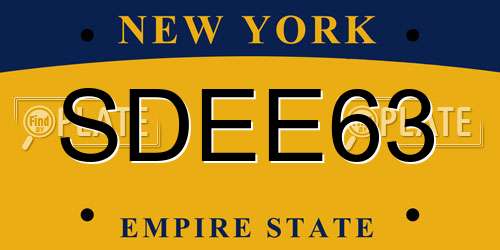 SDEE63 New York License Plate