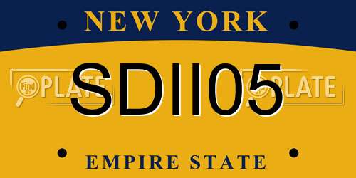 SDII05 New York License Plate