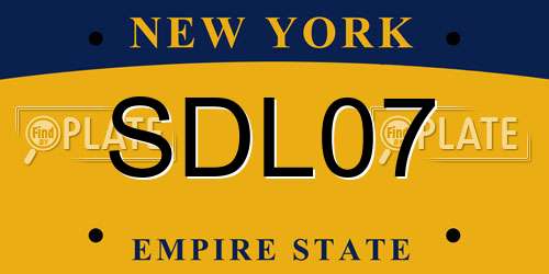 SDL07 New York License Plate