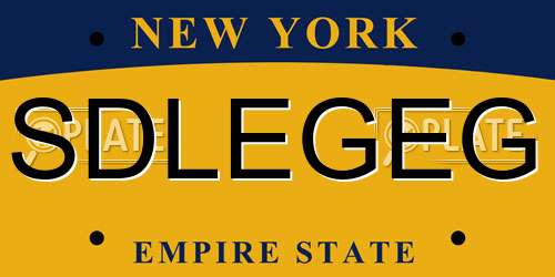 SDLEGEG New York License Plate