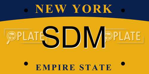 SDM New York License Plate