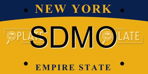SDMO New York License Plate