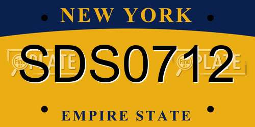 SDS0712 New York License Plate