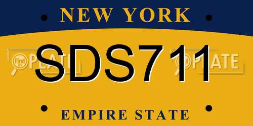SDS711 New York License Plate